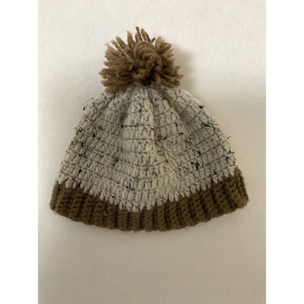 Handmade Infant Knit Pom Beanie Hat 0-3 Months Unisex Baby Winter Cap